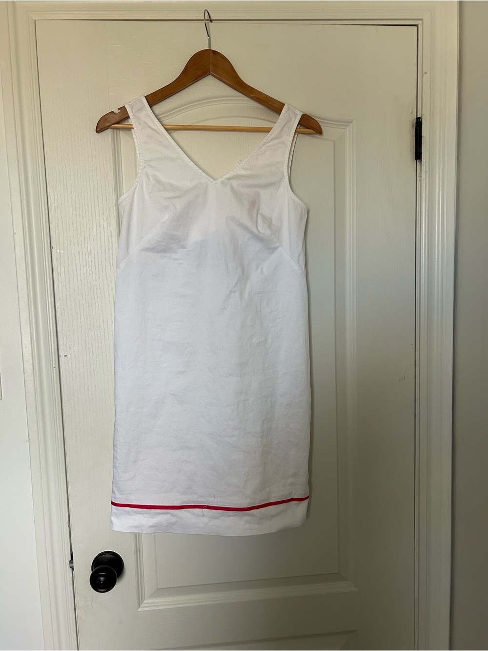 Joe Fresh White Midi Slip Dress with Pink Hem Stripe